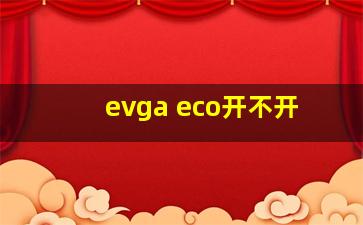 evga eco开不开